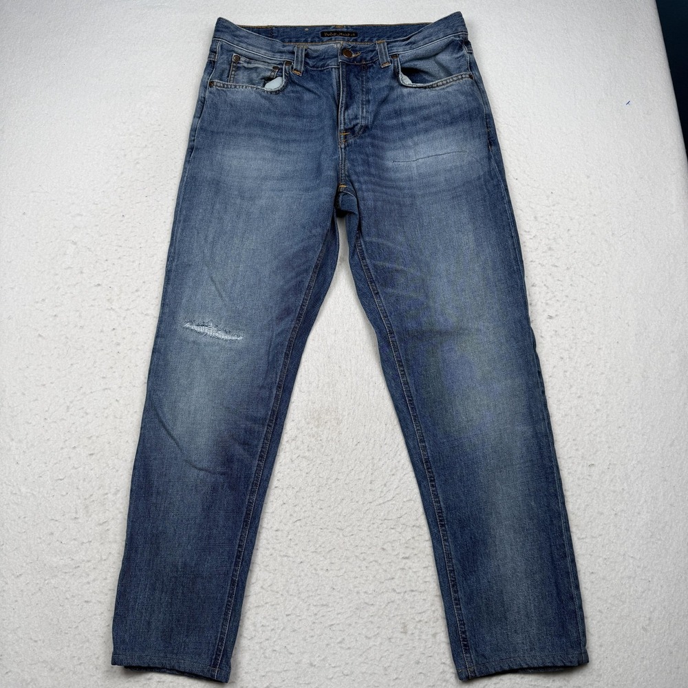 Nudie Jeans Co Steady Eddie II Jeans Mens 32x29 Blue Regular Tapered Denim